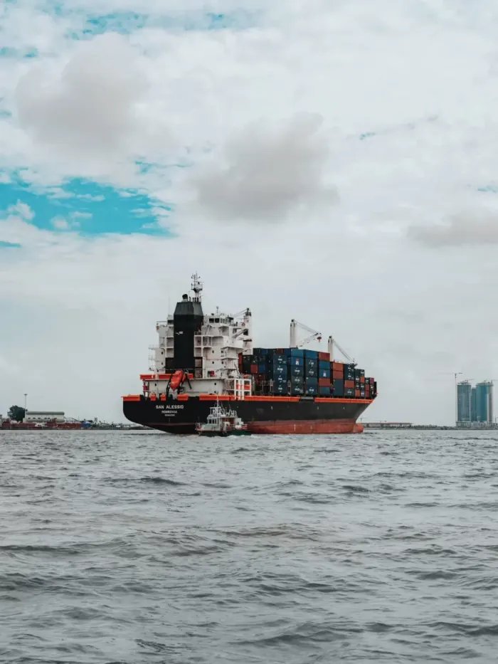 Container ship at sea