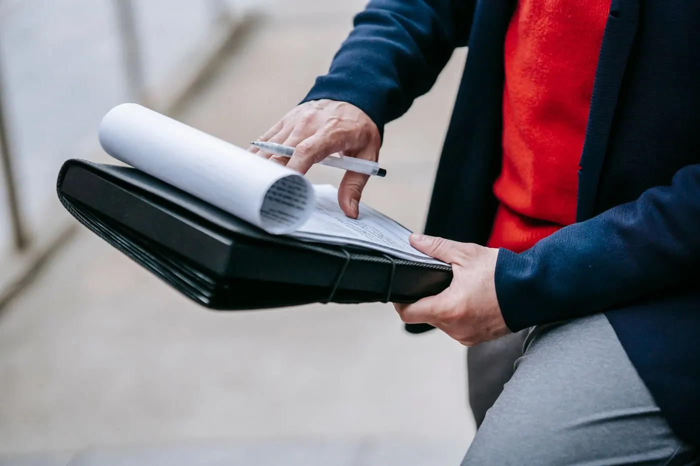 Freight forwarder checking shipping documents